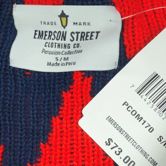Emerson Street Red Blue Ole Miss Rebels Mississippi Poncho Cape Sz. S/M Peru NWT - Picture 6 of 9
